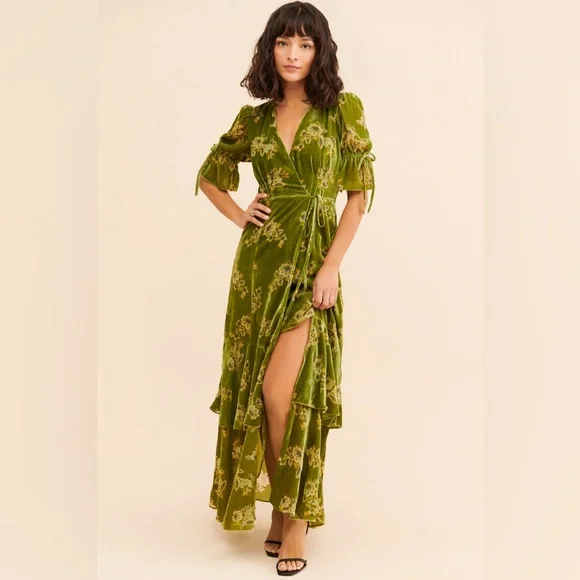 Hutch | Dresses | Hutch Green Floral Maxi Dress | Poshmark
